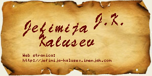 Jefimija Kalušev vizit kartica